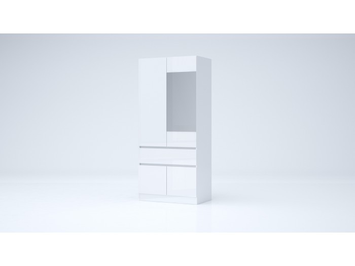 Гардероб ЛЕО 2 (бяло гланц)